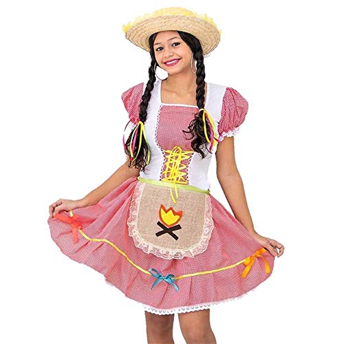 Fantasia de Festa Junina Infantil Vestido Caipira com Avental G - 8