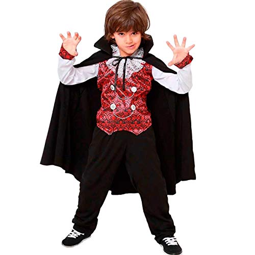 Fantasia de Halloween Infantil Masculino Vampiro Conde Drácula P 3-4