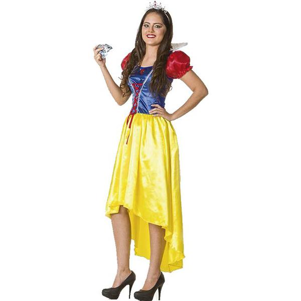 Fantasia de Princesa Branca de Neve Adulto Feminina com Coroa - Fantasias Carol Fsp