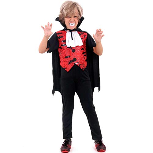 Fantasia de Vampiro Conde Drácula Infantil para Halloween M 5-8
