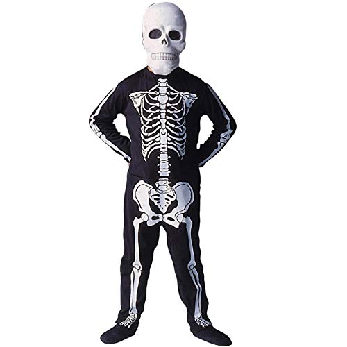 Fantasia Esqueleto Infantil Halloween com Máscara P 2-4