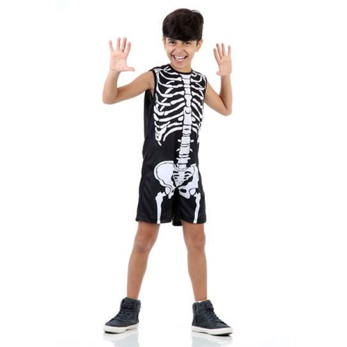 Fantasia Esqueleto Infantil Super Pop - Halloween P