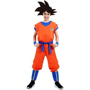 Fantasia Goku Infantil Dragon Ball Z com Peruca - M