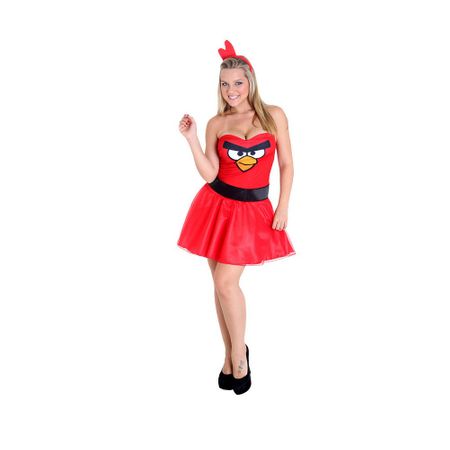 Fantasia Heat Girls Adulto Angry Birds Pássaro Vermelho - P