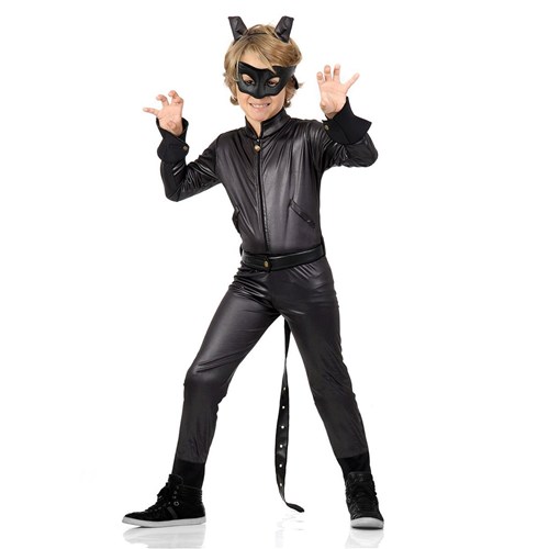 Fantasia Infantil Cat Noir Longa (P 3 a 4 Anos, Sim)