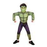 Fantasia Infantil Hulk Vingadores da Marvel com Máscara - Hulk