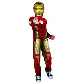Fantasia Infantil Iron Man Vingadores da Marvel com Máscara - Homem de Ferro - Médio