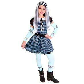 Fantasia Infantil Monster High Sulamericana Frankie - Tamanho G - 10/12 Anos