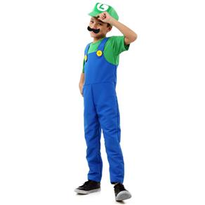 Fantasia Luigi Infantil Luxo - Super Mario - P