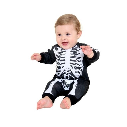Fantasia Macacão Bebê Esqueleto P