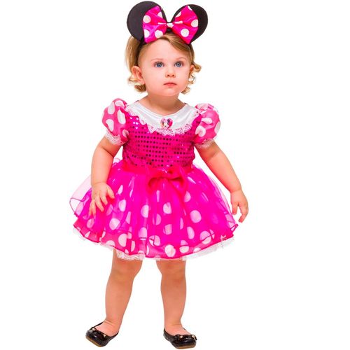 Fantasia Minnie Bebê Rosa Luxo Original Disney Rubies