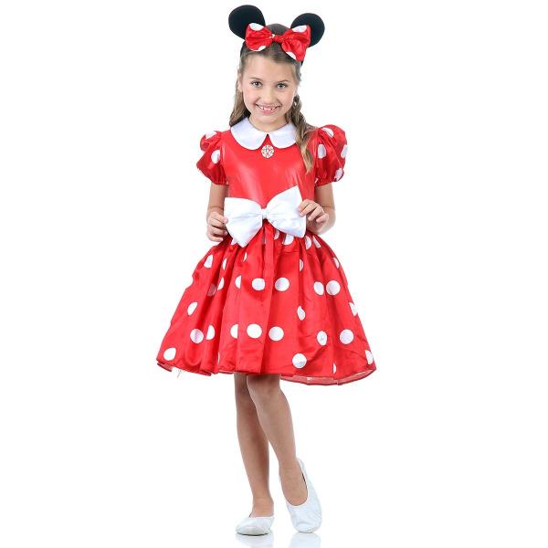 Fantasia Minnie Disney Infantil Vermelha - Minnie Bowtique