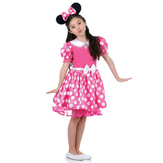 Fantasia Minnie Rosa Infantil - Disney P