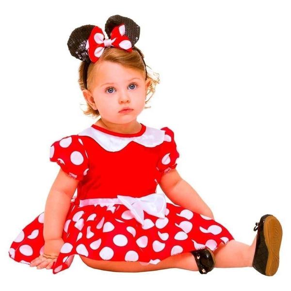 Fantasia Minnie Vermelha - Bebê - Regina Festas