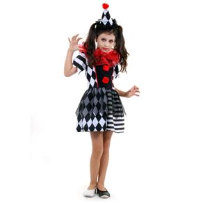Fantasia Palhaça Horror Feminina Infantil - Halloween - G