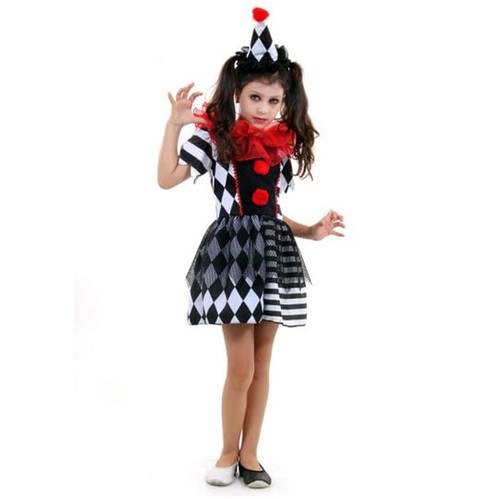 Fantasia Palhaça Horror Feminina Infantil - Halloween P