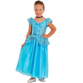Fantasia Princesa Cristal Infantil Sulamericana com Gargantilha - M / 5 - 6