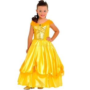 Fantasia Princesa Dourada Infantil Luxo Sulamericana - P / 2 - 4