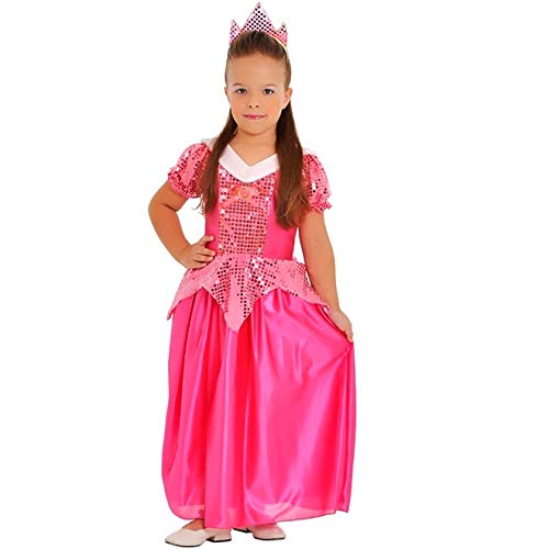 Fantasia Princesa Rosa Infantil Sulamericana com Tiara PP 3