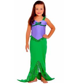 Fantasia Princesa Sereia Vestido Infantil Sulamericana - G / 9 - 12