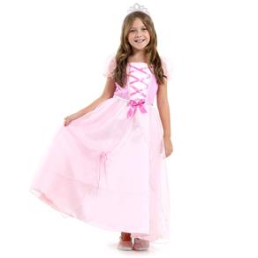 Fantasia Princesinha Rosa Infantil Luxo - Era uma Vez - G