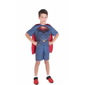 Fantasia Super Homem de Aço Infantil Pop com Capa - G / 9 - 12