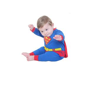 Fantasia Super Homem Macacão Bebê - Liga da Justiça - M