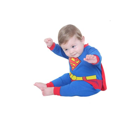 Fantasia Macacão Super Homem Bebê P