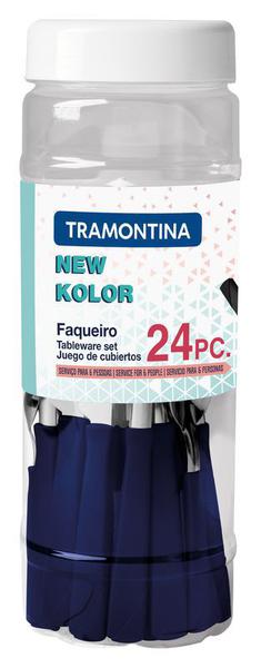 Faqueiro Inox 24Pc New Kolor Azu 23198190 - Tramontina