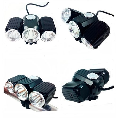 Farol Bicicleta Bike 3 Leds T6 e R5 Móvel Longa Duração