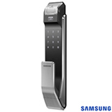 Fechadura Digital Biométrica Samsung Capacidade de Até 100 Digitais Prata e Preto - SHS-P718