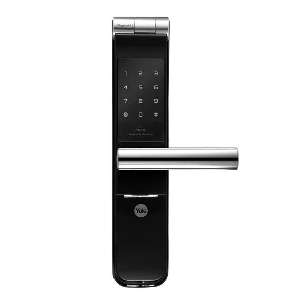 Fechadura Digital Embutir para Porta de Madeira Yale YMF40 Biometria Chave Senha