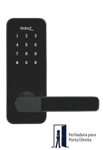 Fechadura Eletrônica Papaiz Smart Lock 8171 Preto Direita