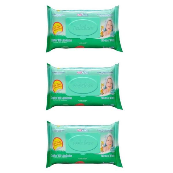 Feelclean Baby Toalhas Umedecidas C/100 (Kit C/03)