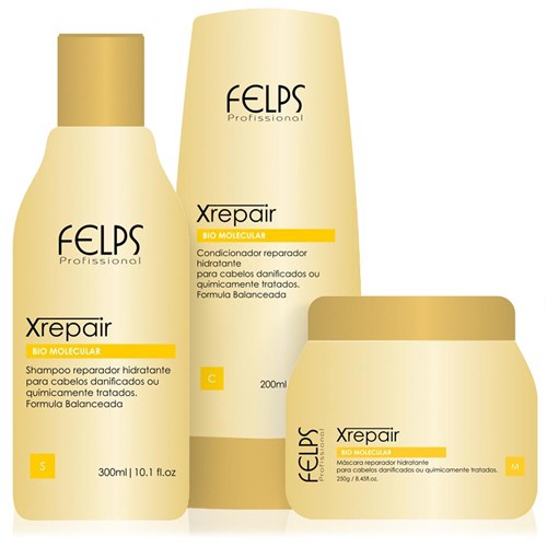 Felps Xrepair Kit Bio Molecular - Shampoo, Condicionador E Máscara - Home Care