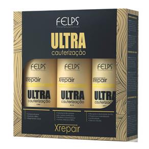 Felps Xrepair Kit Ultra Cauterização - Shampoo, Reconstrutor e Leave-In - 3X500M