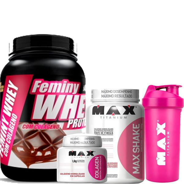 Femini Whey + Colageno + Max Shake - Max Titanium
