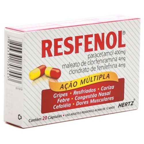 Tudo sobre 'Fenilefrina + Paracetamol + Clorfeniramina - Resfenol C/20cps'