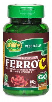 Ferro com Vitamina C 60 Cápsulas 950mg - Unilife