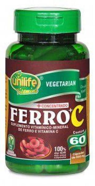 Ferro com Vitamina C 60 Cápsulas 950mg - Unilife