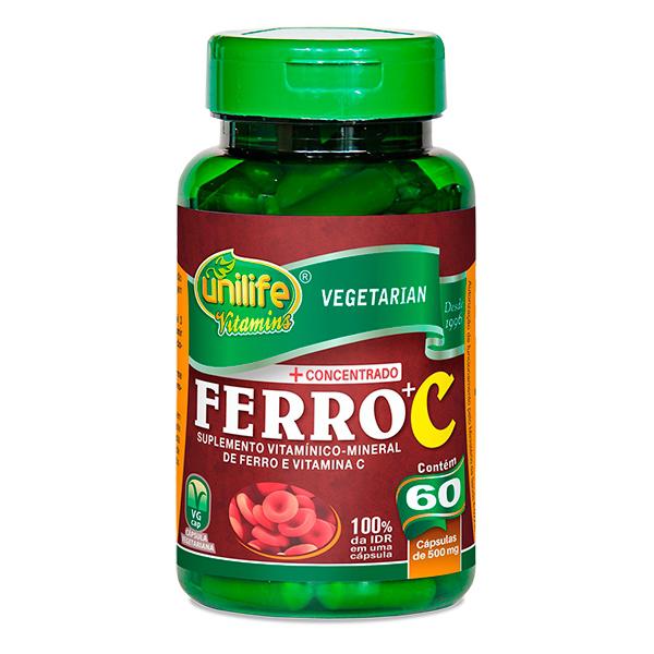 Ferro com Vitamina C 60 Cápsulas Unilife