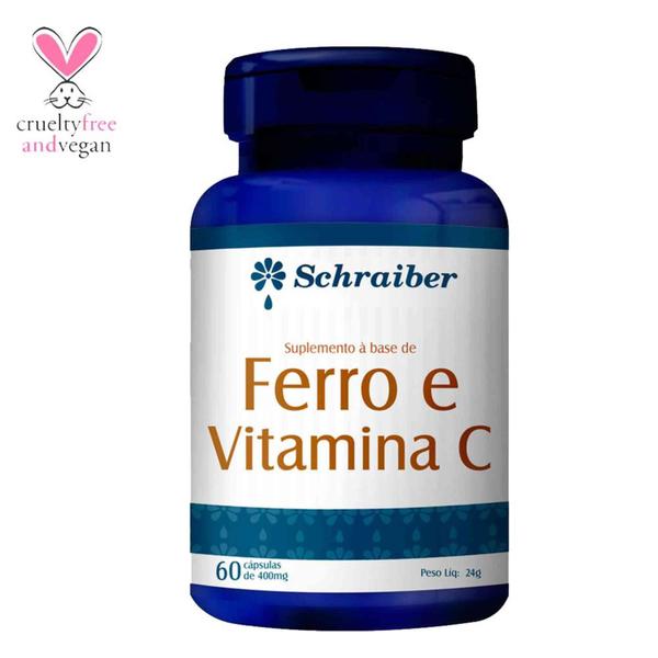 Ferro + Vitamina C 400mg 60 Cápsulas Schraiber