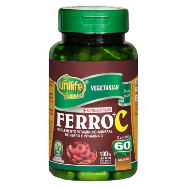 Ferro + Vitamina C 60 Cápsulas de 500mg - Unilife
