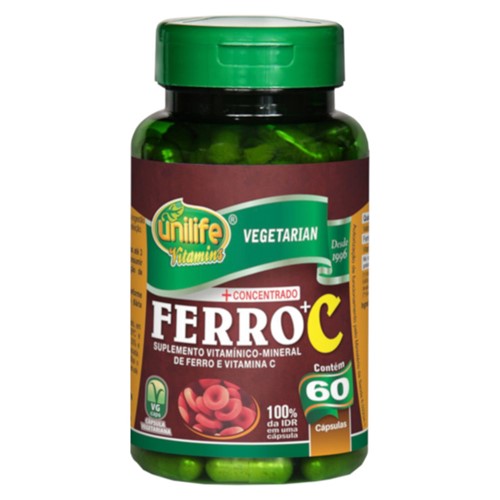 Ferro + Vitamina C 60 CÃ¡psulas de 500mg - Incolor - Dafiti