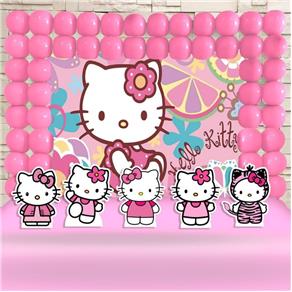 Festa Aniversario Hello Kitty Decoração Cenario Kit Ouro