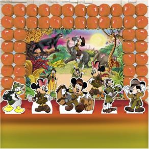 Festa Aniversário Mickey Safari Decoração Cenários Kit Ouro