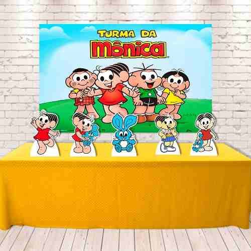 Festa Aniversário Turma da Mônica Decoração Kit Prata