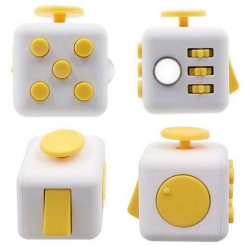 Tudo sobre 'Fidget Cubo para Ansiedade Spinner - Branco C/ Amarelo'