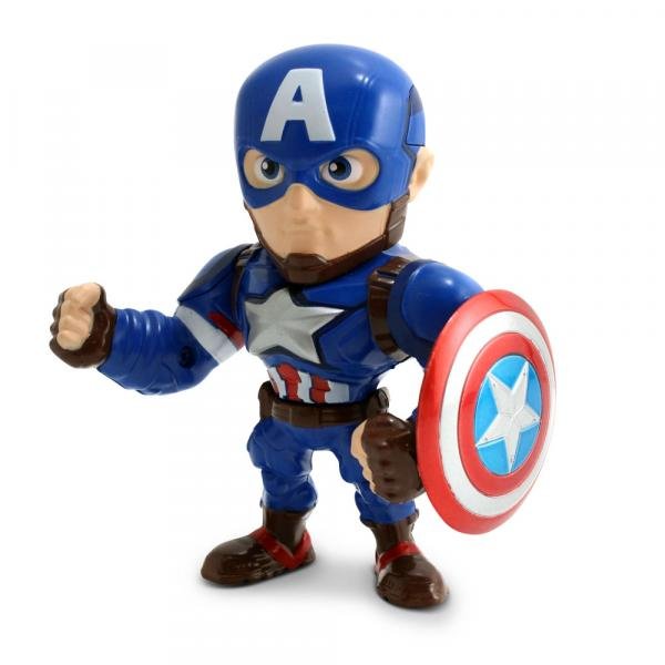Figura Colecionável 10 Cm - Metals - Marvel - Civil War - Capitão América - DTC