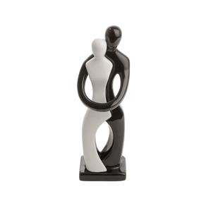 Figurino de Casal 31Cm Black And White de Cerâmica - F9-1815 - Preto